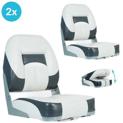 2 Stück EvoNautic Boot Klappstuhl Weiß/Grau