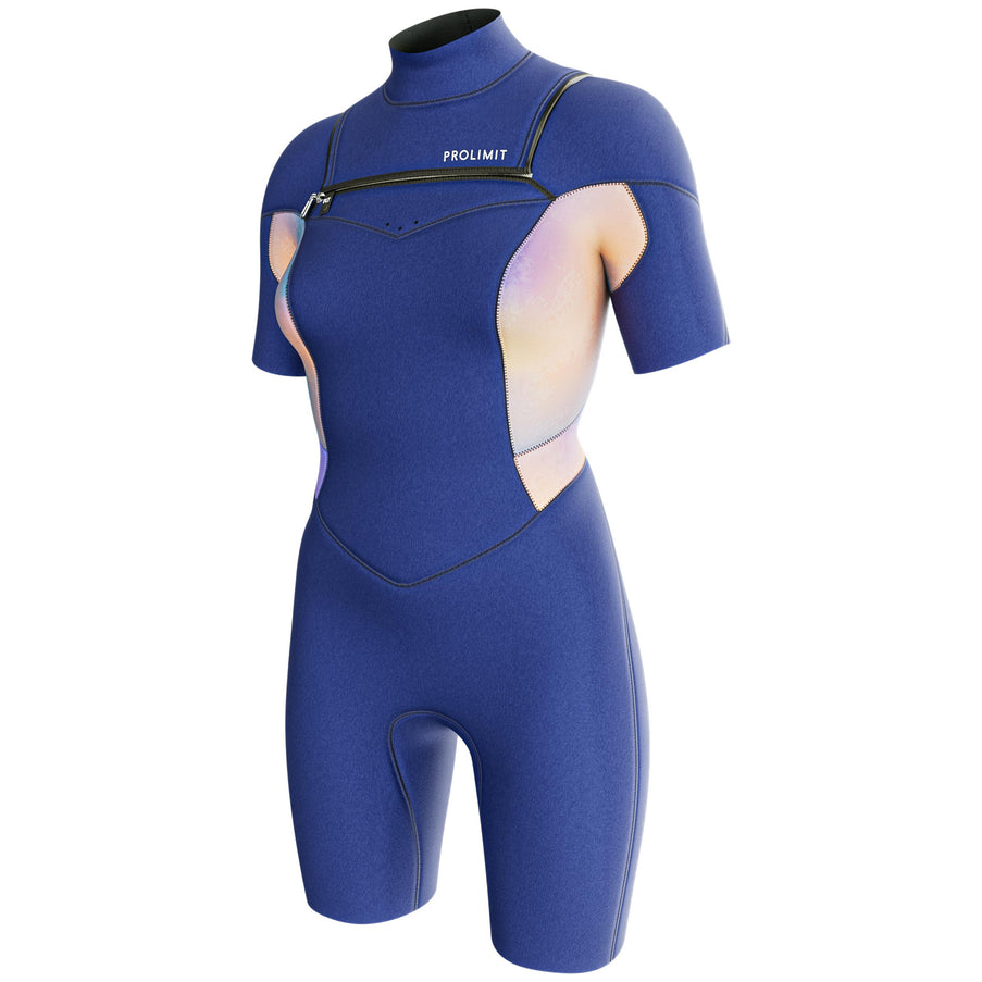 Prolimit Shorty Damen Feuer Freezip 2/2MM Blau/Pfirsich