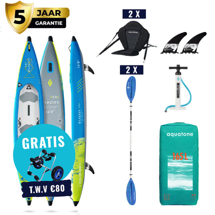 Aquatone Aufblasbares Kajak Glacier 14'0 Paket