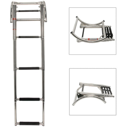 Hibo Badeleiter Schlauchboot 4-Stufen Edelstahl