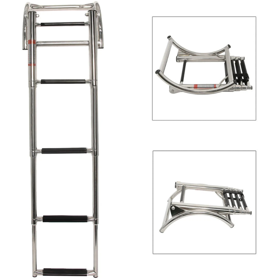 Hibo Badeleiter Schlauchboot 4-Stufen Edelstahl
