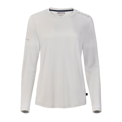 musto-shirt-ls-dames-evolution-crew-sunblock-platinum-voorkant