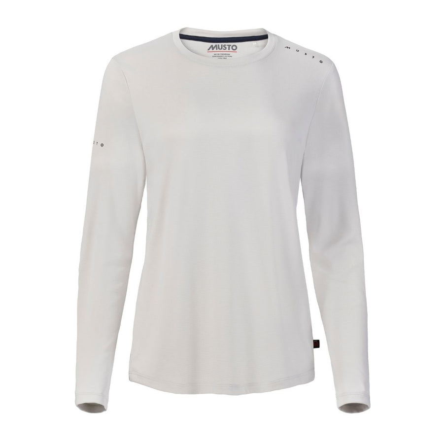 musto-shirt-ls-dames-evolution-crew-sunblock-platinum-voorkant