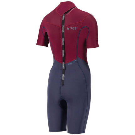 Prolimit Prolimit Shorty Wetsuit Dames Edge Backzip 2/2mm Blauw/Rood