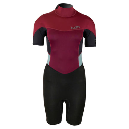 Prolimit Prolimit Shorty Wetsuit Dames Fire Backzip 2/2mm Donkerrood