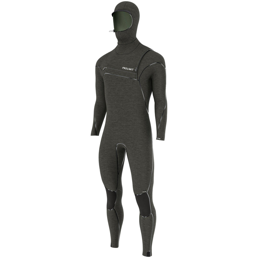 Prolimit Prolimit Wetsuit Heren Mercury Steamer Free-X Hooded 6/4MM Zwart