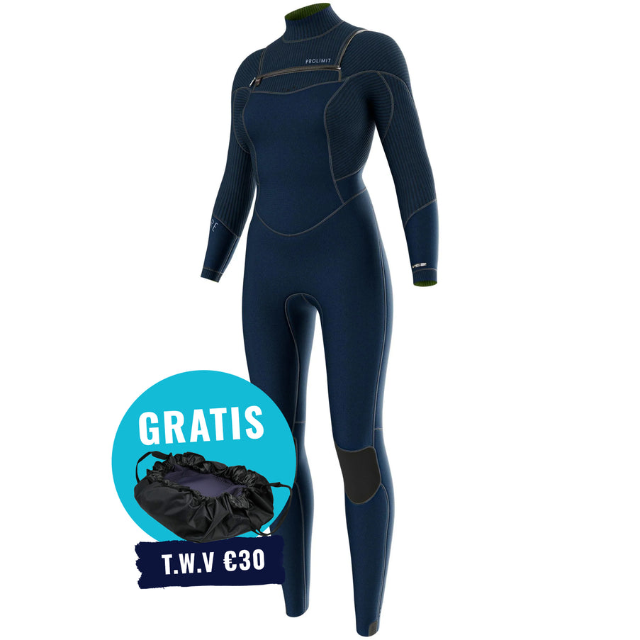 Prolimit Prolimit Wetsuit Dames Flare Steamer 3/2MM Freezip Blauw