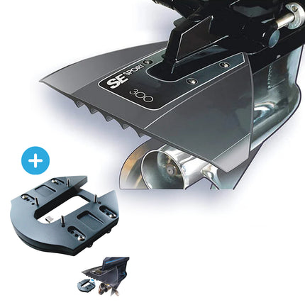 SE Sport 300 Dunkelgrau Hydrofoil Außenbordmotor + Bohrfreie Halterung