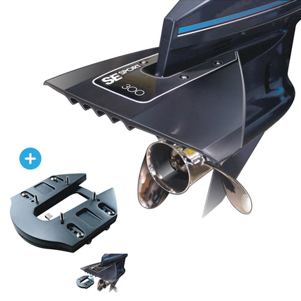 SE Sport 300 Schwarz Hydrofoil Außenbordmotor + Bohrfreie Halterung