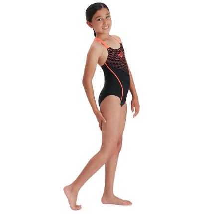 Speedo Speedo Badpak Meisjes Eco Medly Logo Medalist Zwart/Roze