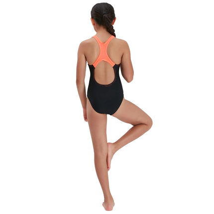 Speedo Speedo Badpak Meisjes Eco Medly Logo Medalist Zwart/Roze