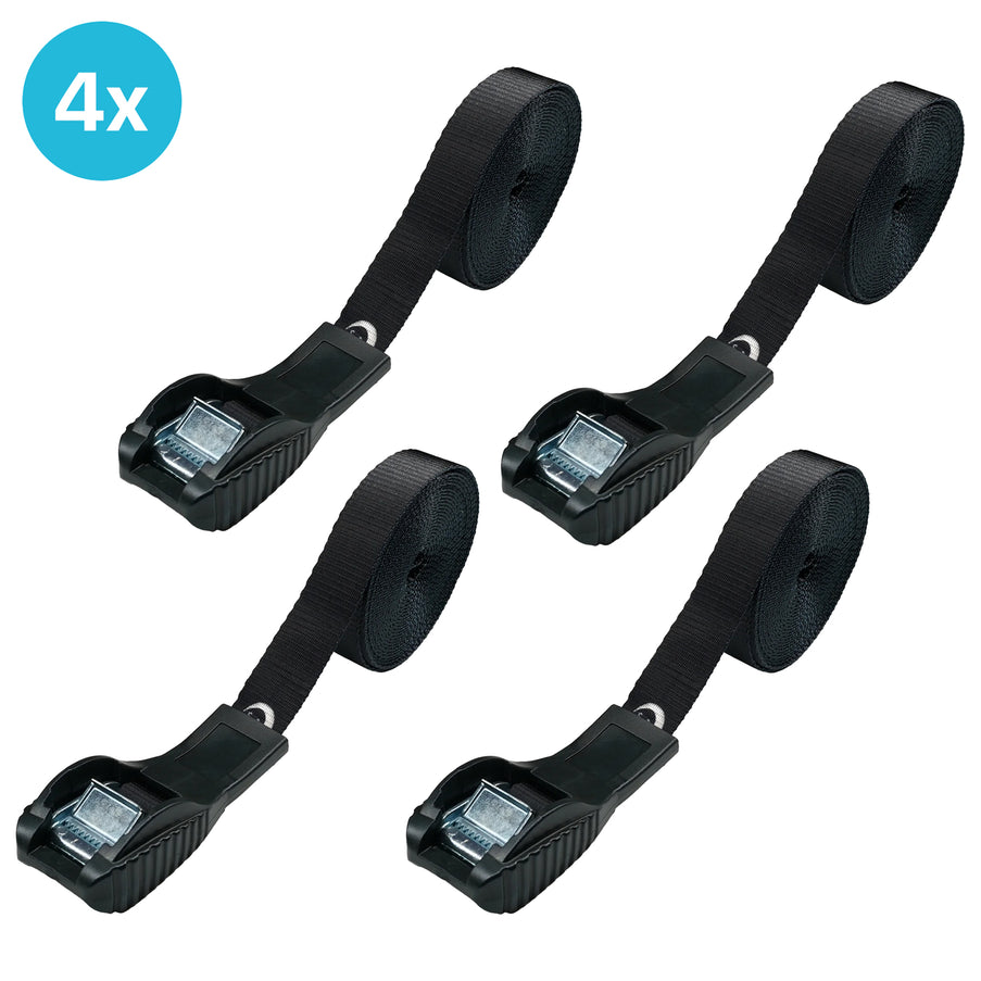 4 Stück EvoNautic Premium Spanngurt mit Schutz 25mm 4,5 Meter