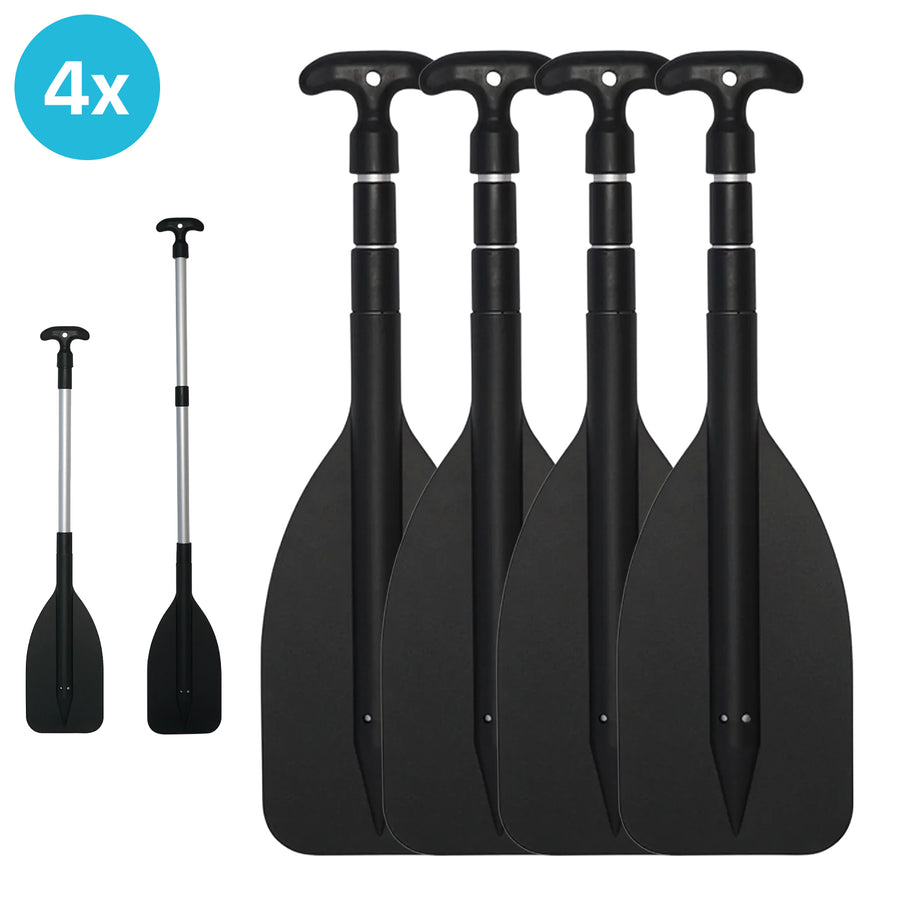 4 Stuks HIBO  Telescopische Peddel Zwart 55-107 cm