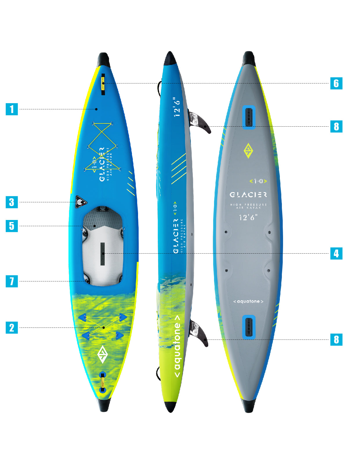 Aquatone Glacier 12'6 Specs Diagram