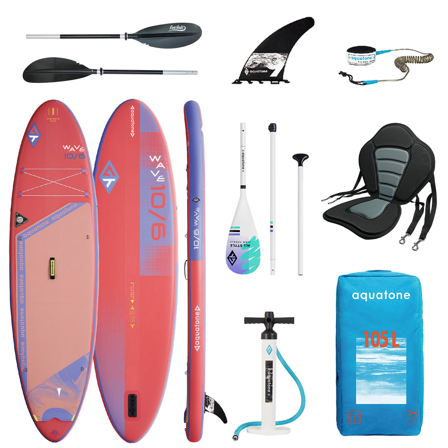 Aquatone Opblaasbare SUP Premium Lite Wave 10'6 Kajak Pakket