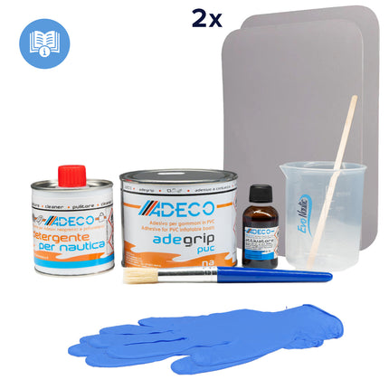 EvoNautic SUP Reparatur Kit PVC Komplett Hellgrau 125 ml
