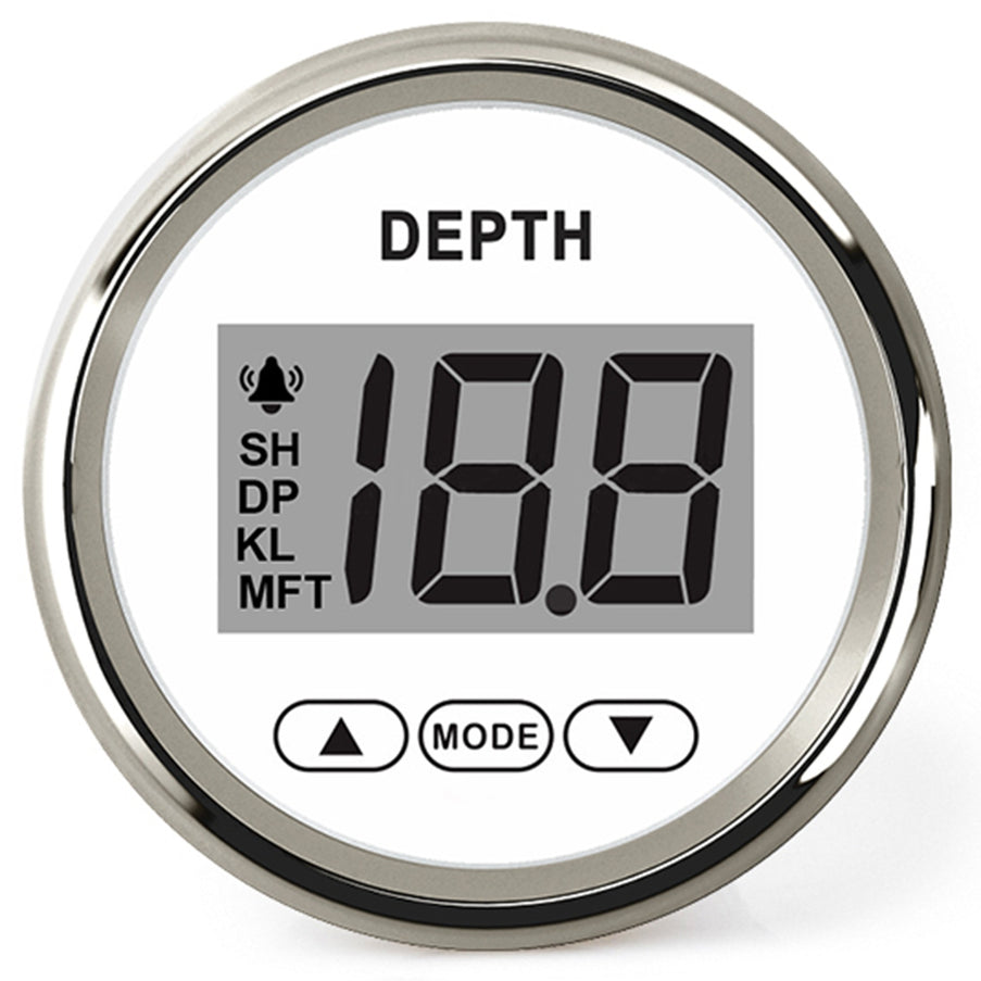 Hollex Dieptemeter 9-32V Wit en Zwart met Spiegeltransducer