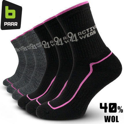 94Activewear Merino Wol Thermosokken Dames 6-paar