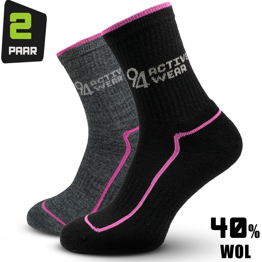 94Activewear Thermosocken Merinowolle Damen 2er-Pack
