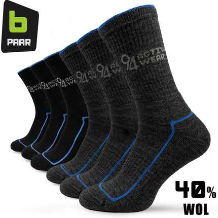94Activewear Merino Wol Thermosokken Heren 6-paar