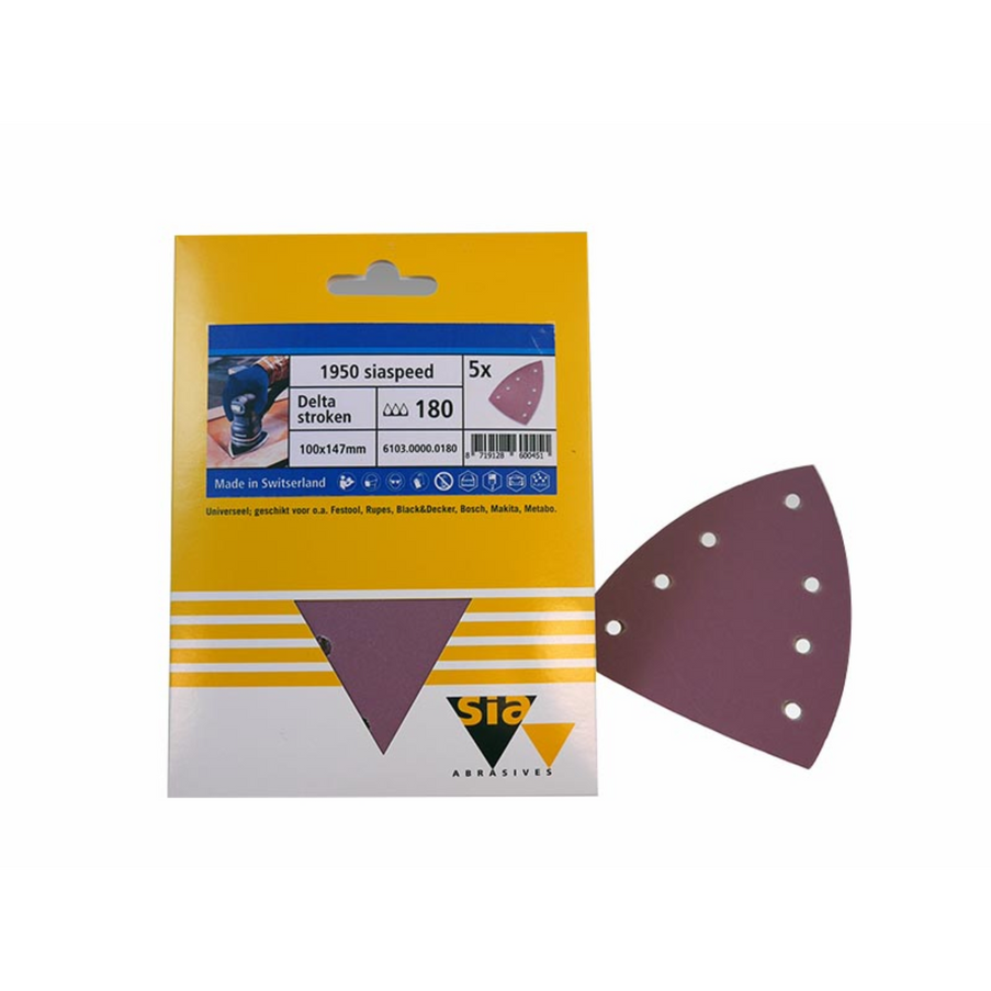Sia 1950 Delta Schuurpapier 100x147mm P180 5 stuks