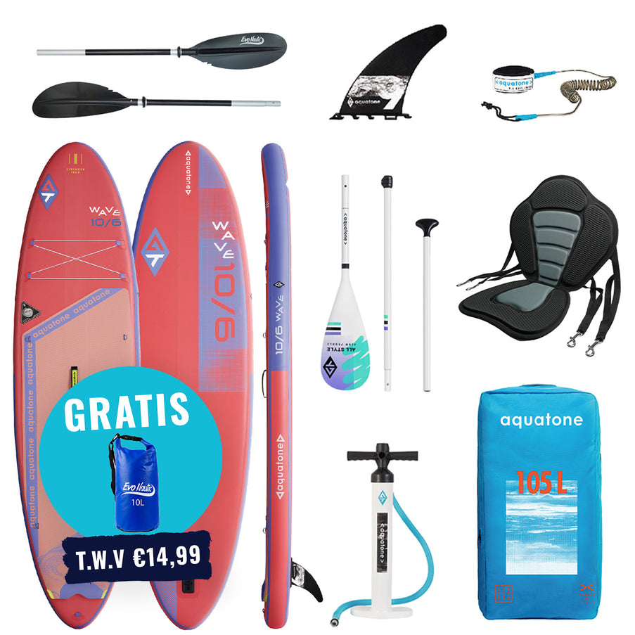 Aquatone Opblaasbare SUP Premium Lite Wave 10'6 Kajak Pakket