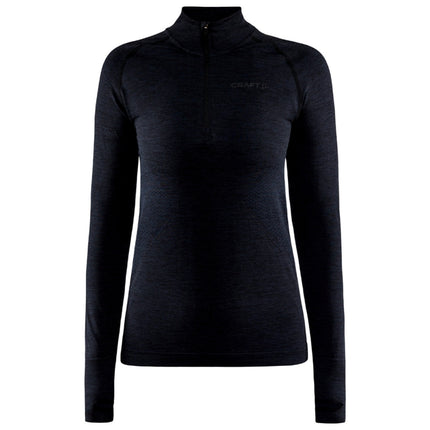 Craft Craft Thermoshirt Active Comfort Halve Rits Dames Zwart