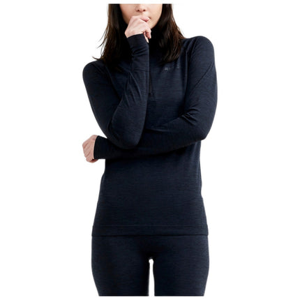 Craft Craft Thermoshirt Active Comfort Halve Rits Dames Zwart