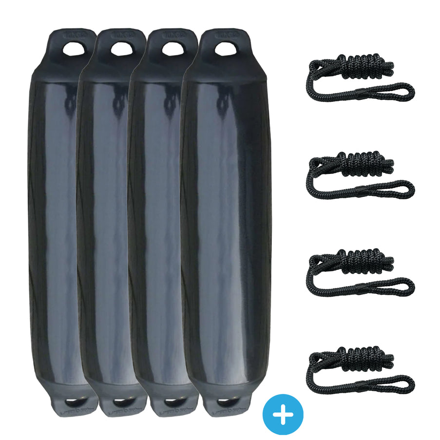 EvoNautic Fender/Stootwillen Pakket 42 x 10 cm Zwart