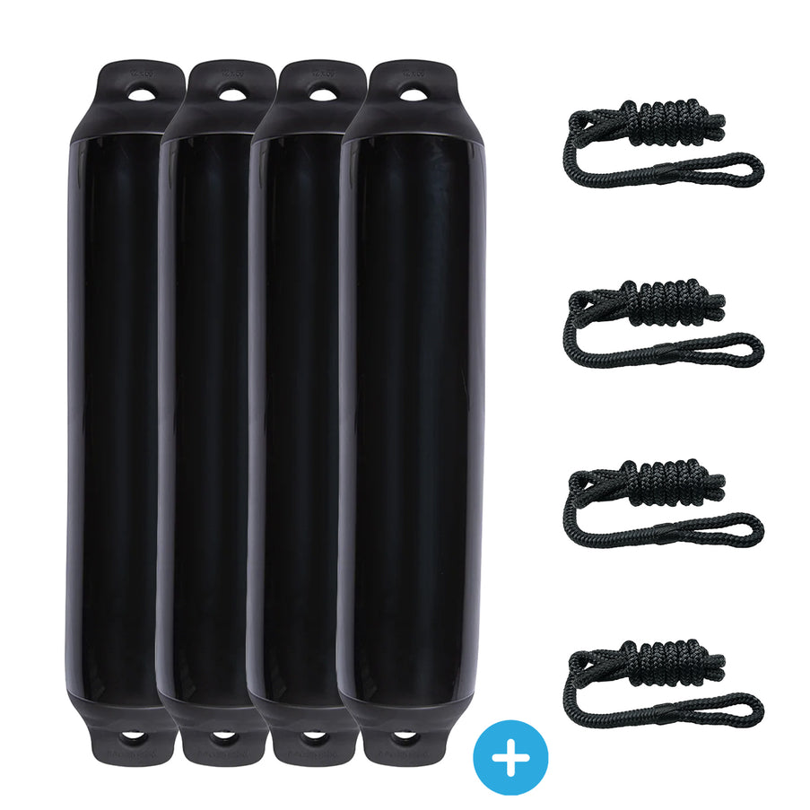 EvoNautic Fender/Stootwillen Pakket 55 x 12 cm Zwart