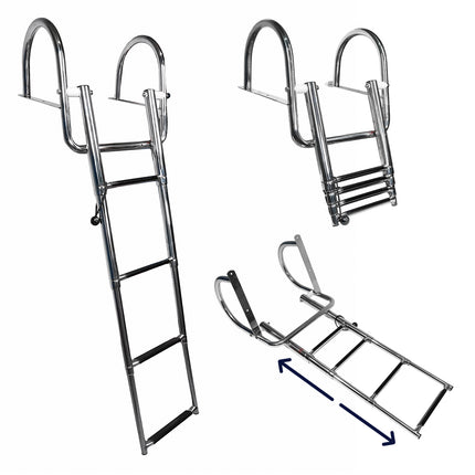 EvoNautic Zwemtrap Boot en Steiger Telescopisch 4+1 teden RVS316