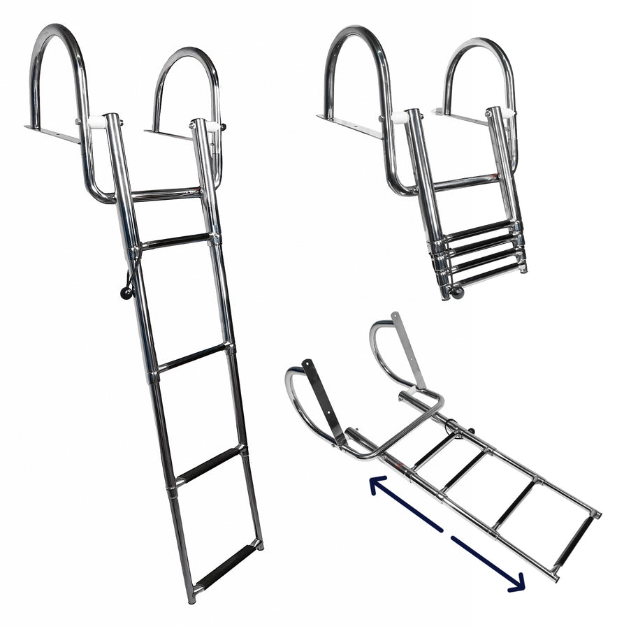 EvoNautic Zwemtrap Boot en Steiger Telescopisch 4+1 teden RVS316