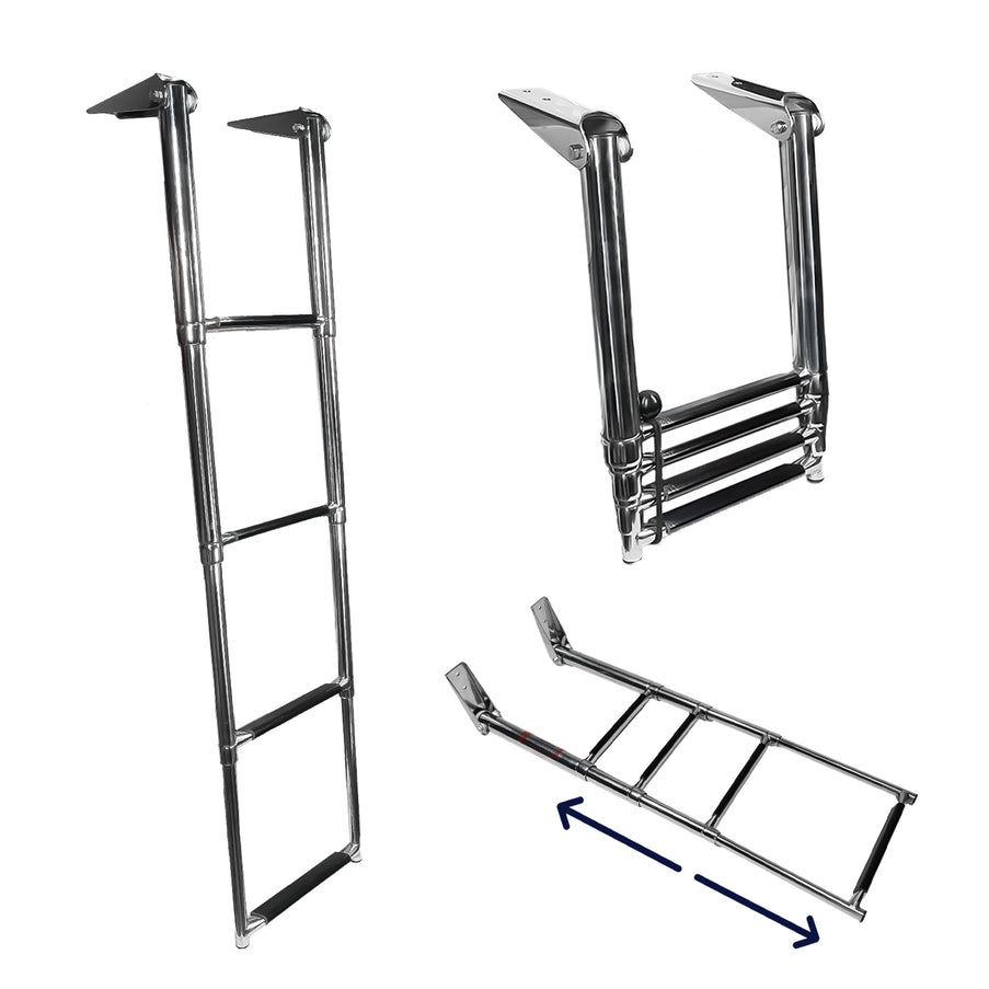 EvoNautic Zwemtrap Onder Platform Telescopisch 4-treden RVS316