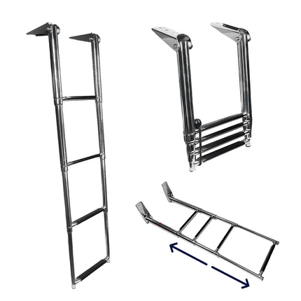 EvoNautic Zwemtrap Onder Platform Telescopisch 4-treden RVS316