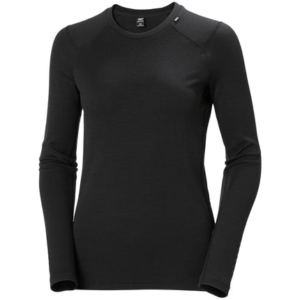 Helly Hansen Helly Hansen LIFA Merino Midweight Thermoshirt Crew Dames  Zwart
