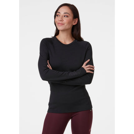 Helly Hansen Helly Hansen LIFA Merino Midweight Thermoshirt Crew Dames  Zwart