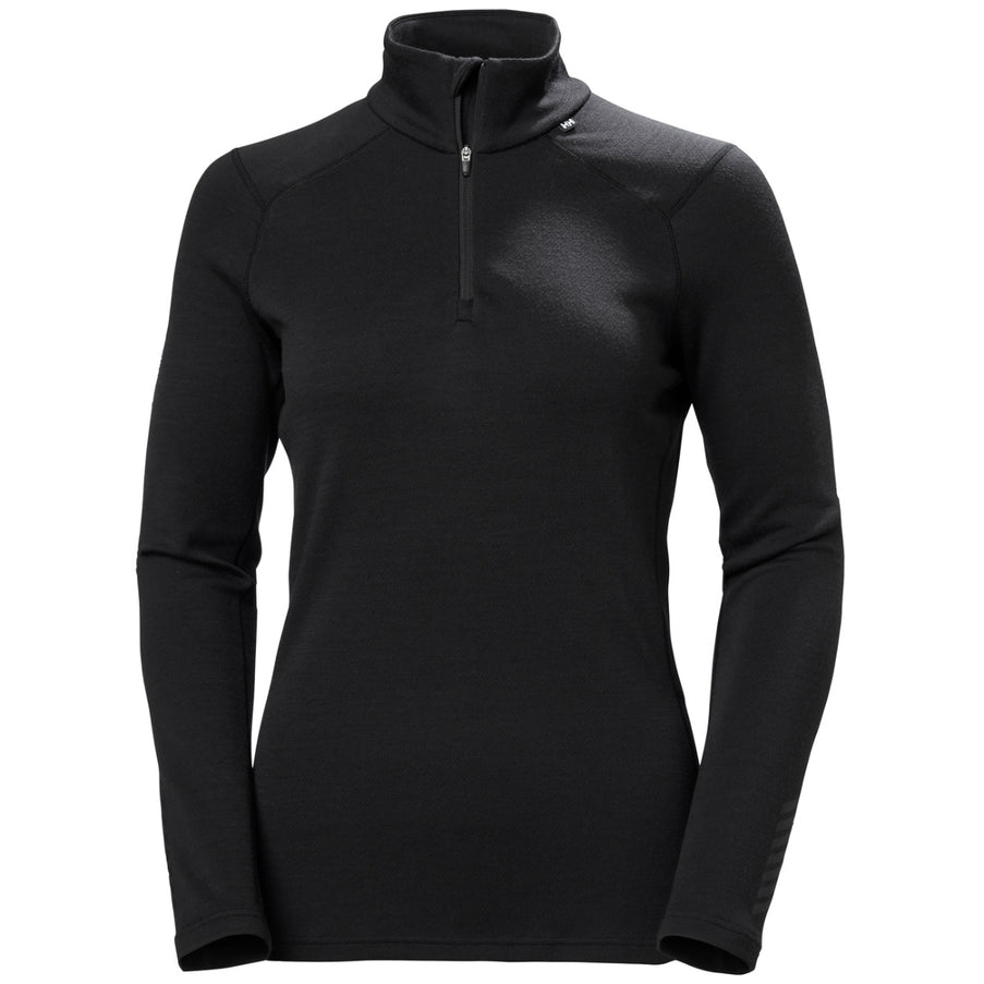 Helly Hansen Helly Hansen LIFA Merino Midweight Thermoshirt Halve Rits Dames Zwart
