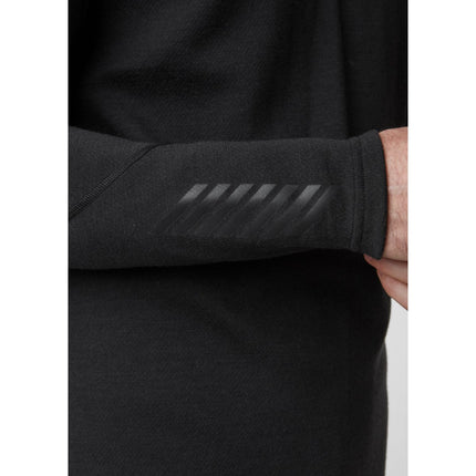 Helly Hansen LIFA Merino Midweight Thermoshirt Halve Rits Heren Zwart