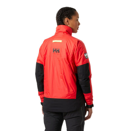 Helly Hansen Zeiljas Midlayer Aegir Rood Gedragen Achterkant