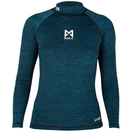 Magic Marine Lycra Shirt Dames Lange Mouw Cube Donkerblauw