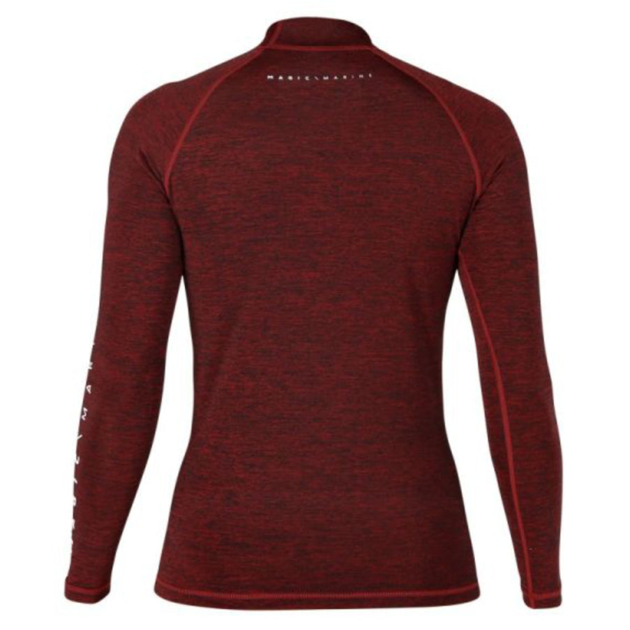 Magic Marine Lycra Shirt Dames Lange Mouw Cube Rood