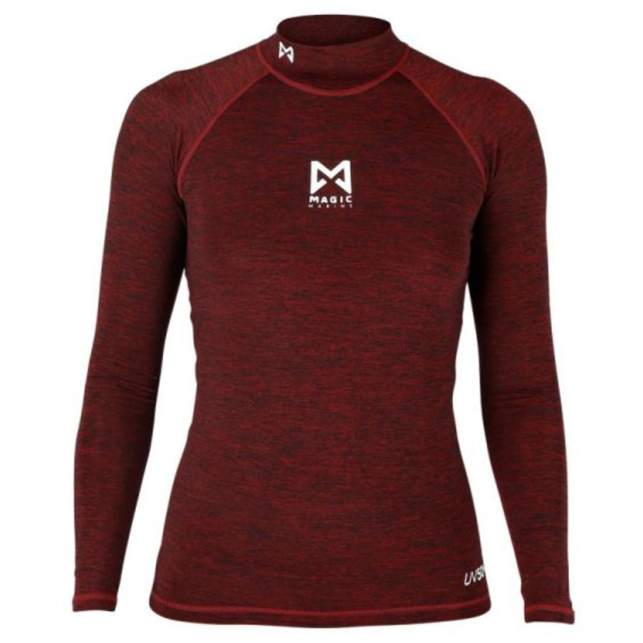 Magic Marine Lycra Shirt Dames Lange Mouw Cube Rood