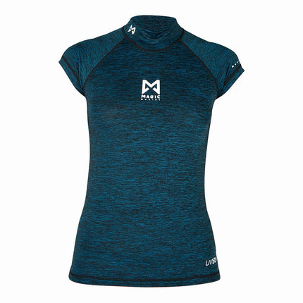 Magic Marine Magic Marine Lycra Shirt Dames Korte Mouw Cube Donkerblauw