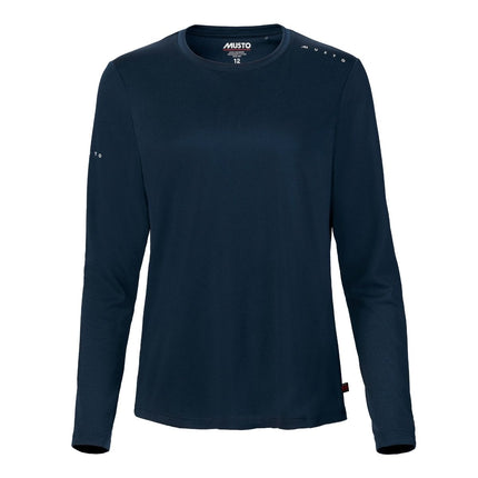 Musto Shirt LS Dames Evolution Crew Sunblock Donkerblauw