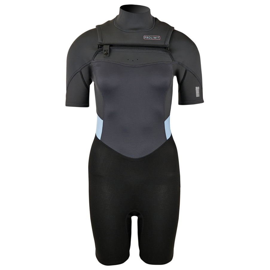 Prolimit Prolimit Shorty Wetsuit Dames Fire Freezip 2/2mm Blauw/Grijs