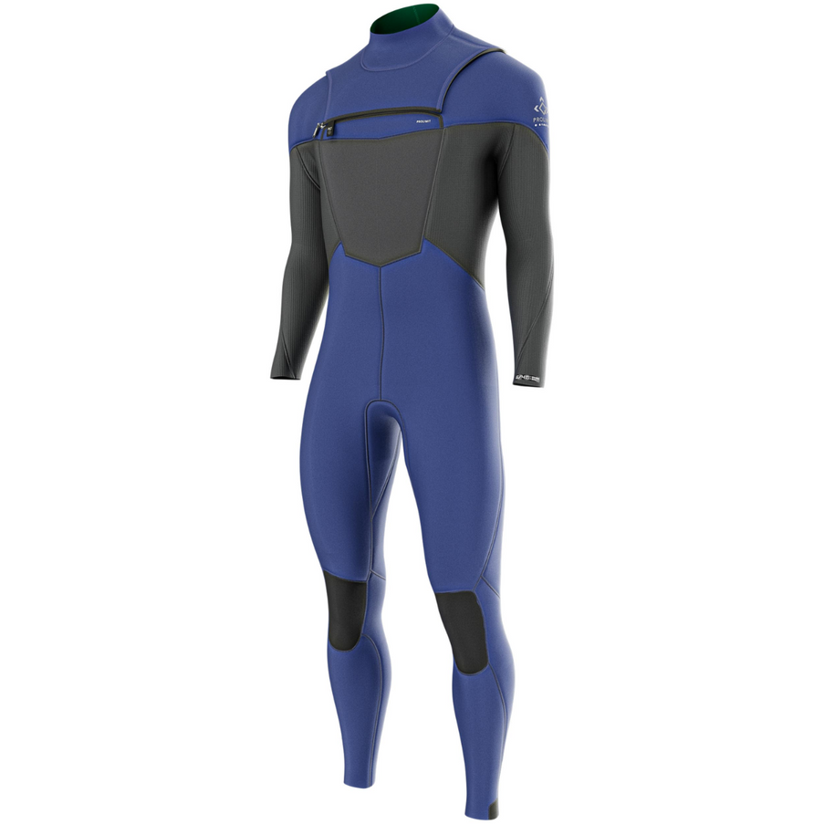 Prolimit Prolimit Wetsuit Heren Fusion Steamer Freezip 4/3MM Blauw/Grijs