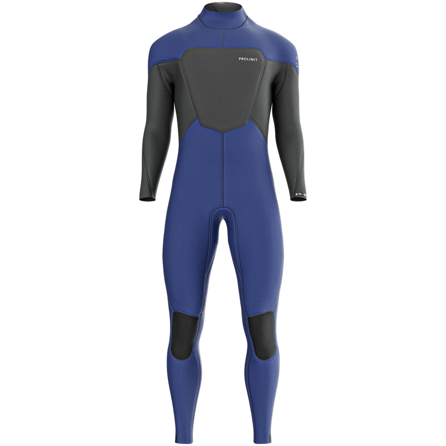 Prolimit Prolimit Wetsuit Heren Fusion Steamer V-Zip 4/3MM Blauw/Grijs
