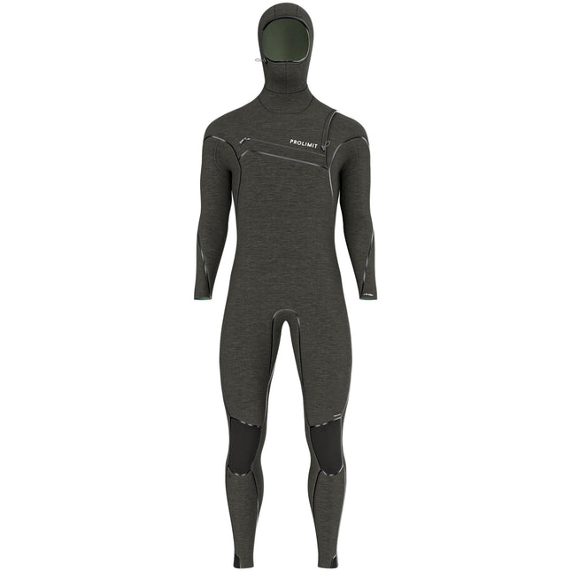 Prolimit Prolimit Wetsuit Heren Mercury Steamer Free-X Hooded 6/4MM Zwart