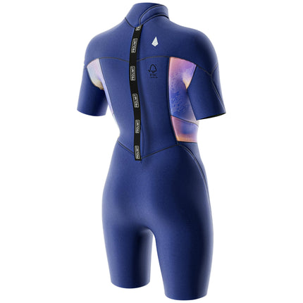 Prolimit Shorty Dames Fire V-Zip 2/2MM Blauw/Peach