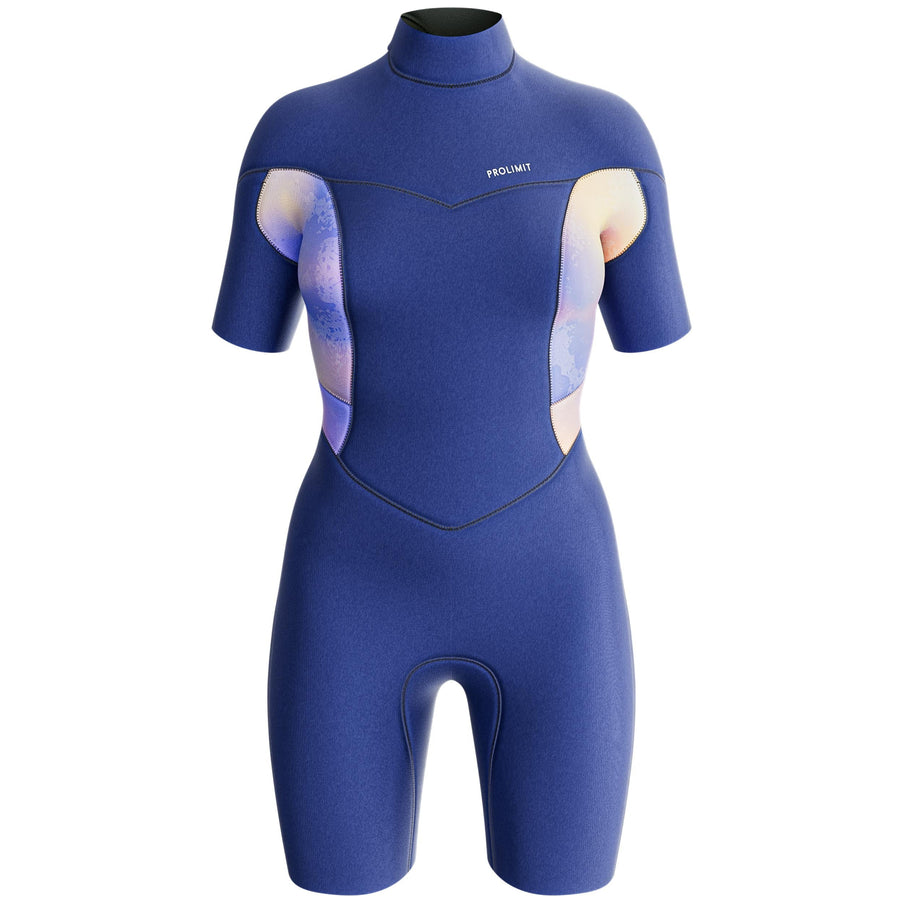 Prolimit Shorty Dames Fire V-Zip 2/2MM Blauw/Peach